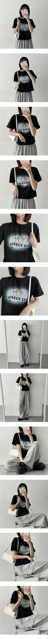 ラブキャットショートスリーブTシャツ / Love Cat Short-Sleeved T-Shirt