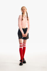 スモールチェリーケーブルクロップニット／SMALL CHERRY CABLE CROP KNIT [SALMON]