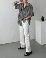 EV クラックタイダイ半袖シャツ / EV Crack Tie Die Short-Sleeved Shirt (2 colors)