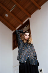 "PRE-ORDER 4/16~" WOOD-CUT DROP-SHOULDER SHIRT (Black) (6546130862198)