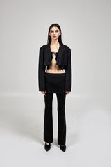 BOOTS CUT SKIRT PANTS [BLACK] (6639097938038)