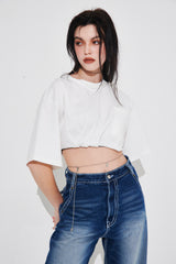 COSY BANDING CROPPED T-SHIRT (6690639085686)