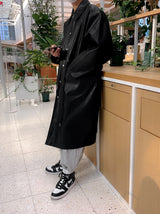 ASCLO Vegan Leather Mac Coat (2color) (6661515477110)
