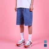 One Tuck Washing Denim Half Pants (2color)