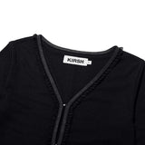 チェリーポップルクロップカーディガン / CHERRY POPPLE CROP CARDIGAN [BLACK]