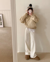 ベロアコーデュロイストレートトレーニングパンツ