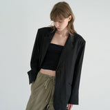 テーラードリネンジャケット / TAILORED LINEN JACKET, BLACK
