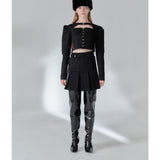 203-BUCKLE PLEATS SKIRT (6550315237494)