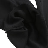 Layered banding black wide pants