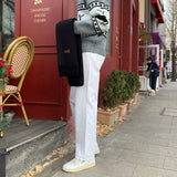 LMN Labo Semi-wide White Jeans (White)