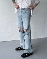 SI リブドジーンズ / SI ripped jeans (2 colors)