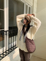 Kuning Vintage Nordic Drop Knit Beanie