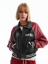 ドゥードゥルチェリースタジアムクロップジャンパー ／DOODLE CHERRY STADIUM CROP JUMPER [BLACK]