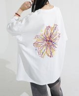 Flower Sketch Over-Fit T-shirt