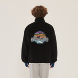 グラフィックフリースジャケット/GRAPHIC FLEECE JACKET BLACK (6698687922294)