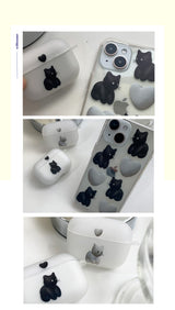Heart cat AirPods Case_matt
