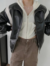 カラー マッチング レザージャケット / color matching leather jacket