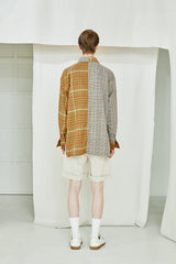 HALF COMPLEX BROWN CHECK SHIRT (6538812489846)