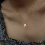 14K ゴールドイニシャルネックレス