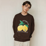ダブルレモンスウェットシャツ/DOUBLE LEMON SWEATSHIRT_BROWN