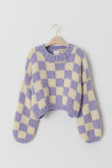 チェックプリーズハンドニットセーター / Check Please Hand-knit Sweater
