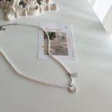 hiv パールハートキッチュネックレス/hiv Pearl heart kitsch necklace (2color)