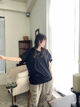 レイヤードオーバーUネックTシャツ