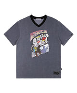 [PPG X FANCY] P.P.G COMICS PIGMENT V-NECK TEE (DARK BLUE)_F23PG1005