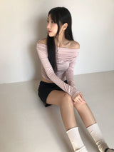 ユーエルボートネックシャーリング長袖Tシャツ