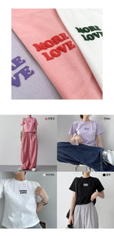 ムードラブエンボシングウール半袖クロップドTシャツ / Mood Love Embossing Wool Short-Sleeved Cropped T-Shirt