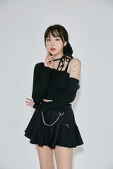 ホルターアンフテッドクロップTシャツ / (9067) Halter Unfooted Crop Tee