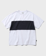 インサイズドカラーブロックTシャツ/Incised Color Block Tee (White)