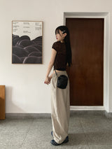 レイヤードシースルーレースパフ半袖Tシャツ/Poel layered see-through lace puff short sleeve T-shirt