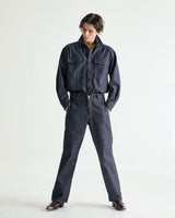 UNISEX LINE STITCH RAW DENIM PANTS M - INDIGO BLUE (6635992383606)