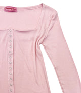 ココスクエアネックリブドボタントップ / PNF made Coco squarneck ribbed button top
