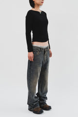 (W) Base Shirring Longsleeve (3color)