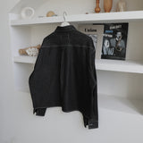 Youth Denim Crop Shirt Jacket (2color) (6674919915638)