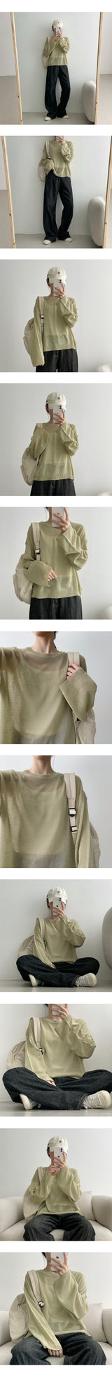 ホッキーラウンドサマー長袖ニット / Hokey Round Summer Long-Sleeved Knitwear