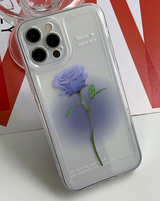 ローズブルーハートIPhoneトランスペアレントケース / Rose Blue Heart iPhone Transparent Case