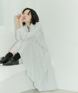 CHELSEA COLLAR FLARE DOT ONEPIECE - WHITE (6689412841590)