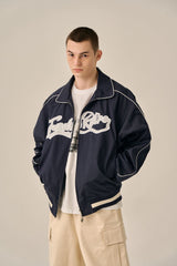 BIG LOGO PIPING BLOUSON - NAVY