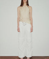 アンバランスホルターノースリーブ / UNBALANCED HALTER SLEEVELESS (BEIGE)