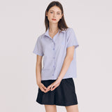 シアサッカーストライプシャツ / SEERSUCKER STRIPE SHIRT (BLUE)