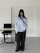 ライポスプリングストライプボキシーシャツ / Lai Po Spring Stripe Boxy Shirt