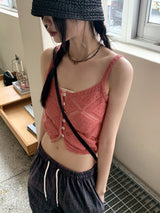 サリーボタンパンチングレイヤードニットノースリーブ / Sally button punching layered knit sleeveless