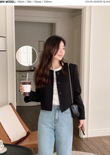 [SHOPPERMADE] Mood No Collar Round Jacket (2color)