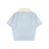 PREPPY COLLAR HALF KNIT