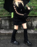 ビンテージパンクダメージロングニットウェア