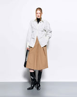 DOZI - Pinched Stripe Oversized Shirts _ Ivory