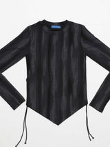 Marble Shirring T-shirts (BK)